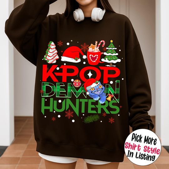 Kpop Demon Hunters Huntrix Christmas Shirt, Kpop Demon Hunters Xmas Sweat Shirt, Kpop Huntrix Tee, Mira, Rumi, Zoey Hoodie