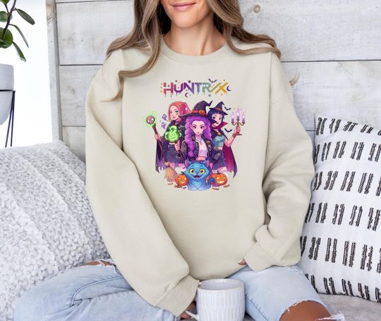 Halloween Sweatshirt, Demon Hunters Shirt, Huntrix Halloween Hoodie, Derpy Tiger Shirt, Saja Girls Shirt, Spooky Season Shirt, Huntrix Gift