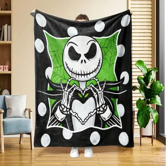 Nightmare Before Christmas Jack Skellington Make Love Sign Blanket