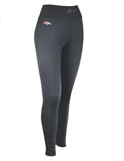 Women's Denver Football Broncos Solid Leggings, Charcoal, Gift for Women
