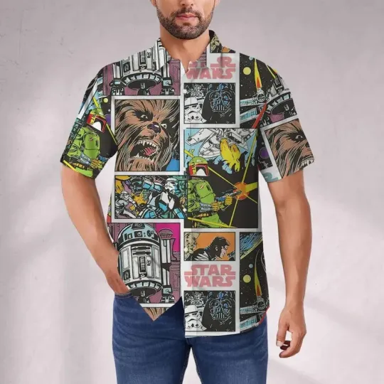 Discover Disney Star Wars Classic Characters Comic Retro Hawaiian Shirt