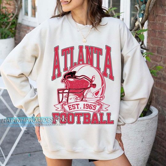 Atlanta Football Vintage Sweatshirt, Retro Sports Helmet, Game Day Gift