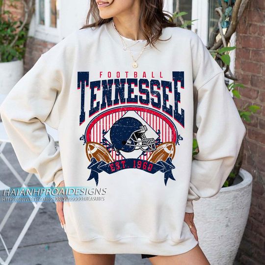 Discover Tennessee Football Vintage Sweatshirt, Retro Sports Helmet, Game Day Gift