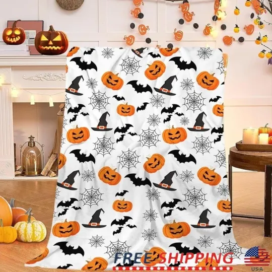 Discover Soft Flannel Halloween Blanket Cozy Throw for Kids and Adults
