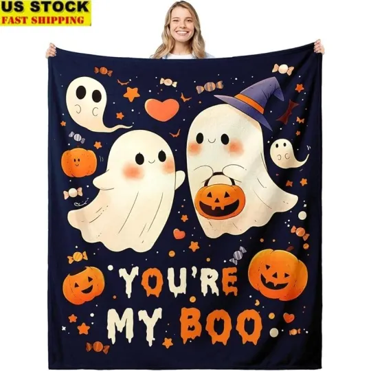 Discover Halloween Ghost Throw Blanket for Couples