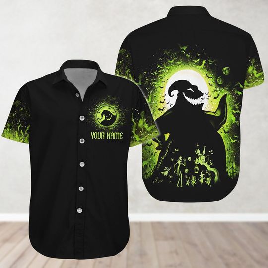 Discover Custom Oogie Boogie Button Shirt, Boogieman Hawaiian Shirt, Halloween Shirt, Horror Characters Shirt, Nightmare Before Christmas Shirt