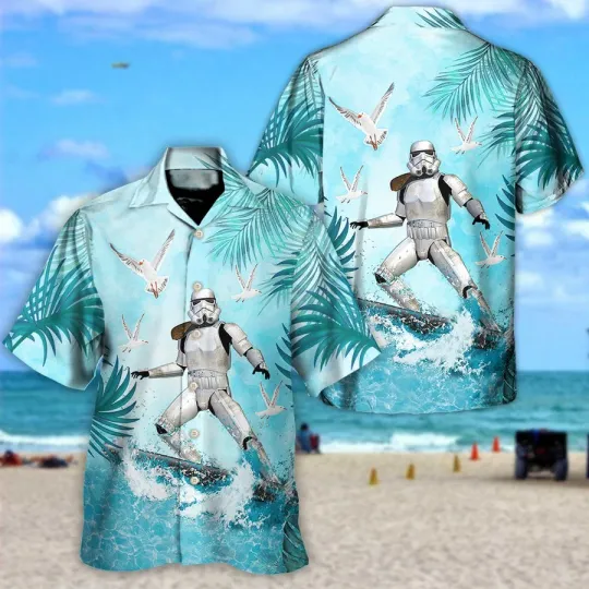 Discover Disney Star Wars Stormtrooper Surfing Hawaiian Shirt Summer Beach Aloha