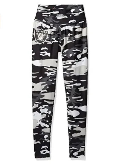 Women's Oakland Football Team Raiders Camo Print Legging Bottoms, Gift for Women