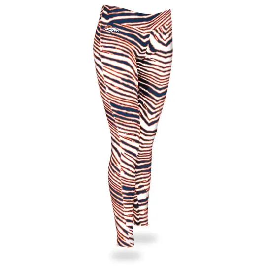 Women's Denver Football Team Broncos Zebra Print Legging Bottoms, Gift for Women