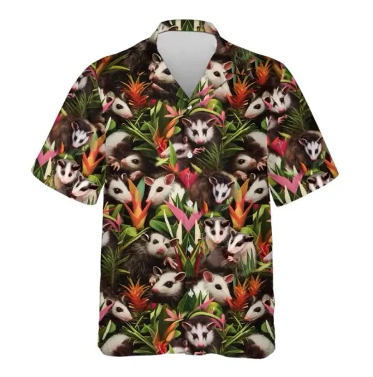 Tropical Opossum Hawaiian Shirt for Men and Women