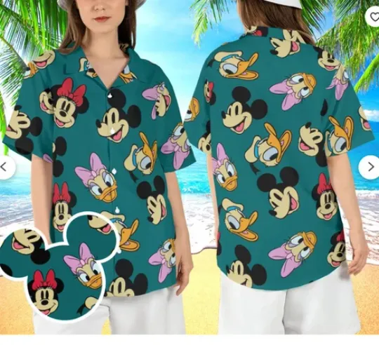 Discover Mickey and Friends Faces 3D Hawaii Shirt HALLOWEEN GIFT CHRISTMAS GIFT US SIZE