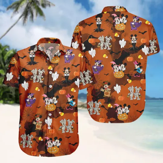 Discover Ickey Minnie Halloween Hawaii Shirt Spooky Cute Halloween Shirt