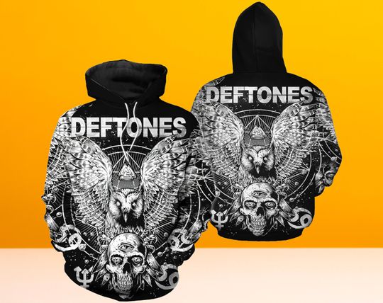Discover Vintage Deftone Band Halloween Hoodie 3D, Lover Deftone 3D Hoodie, Band Music Horror Halloween Hoodie 3D, Halloween Hoodie 3D.