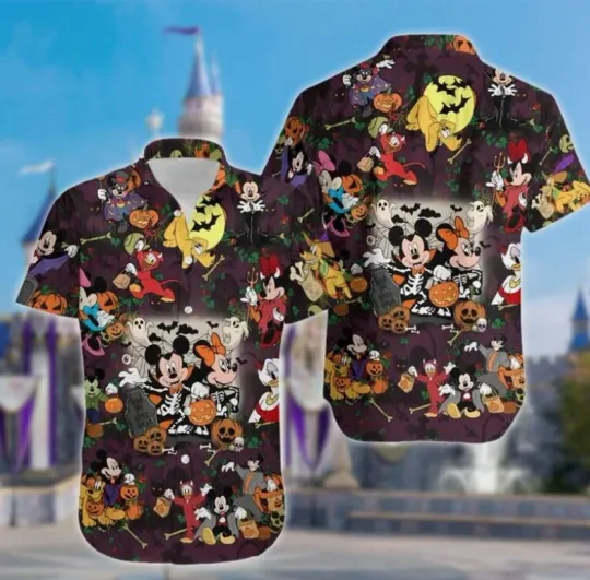 Discover Retro Mickey Minnie Couple Mouse Trick Or Treat Halloween Hawaiia