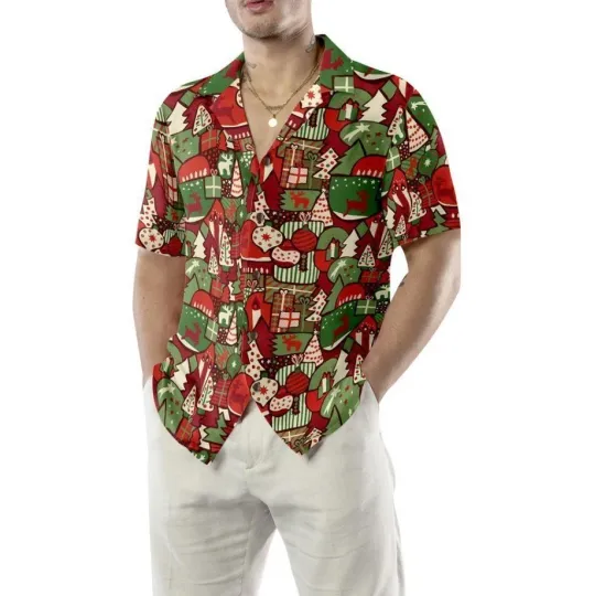 Discover Christmas Hawaiian Shirt with Holiday Pattern
