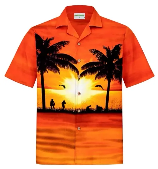 Discover Men's Hawaiian Shirt Short Sleeve Summer Beach Shirt
