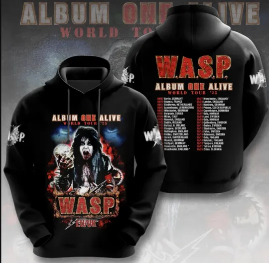 Wasp Album One Live World Tour 2025 3D Hoodie