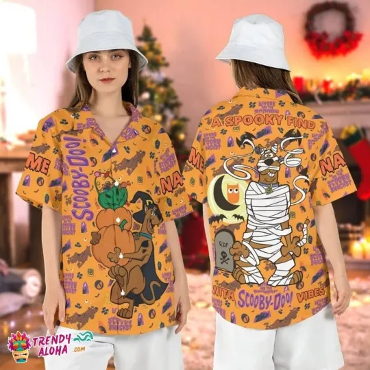 Custom Scooby Doo Halloween Spooky Cartoon Hawaiian Aloha Shirt