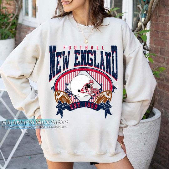 Discover New England Football 1959 Vintage Sweatshirt, New England Sports Fan Sweater