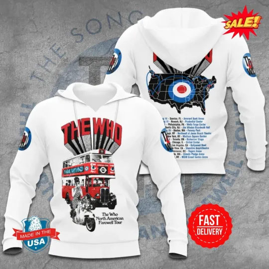 The Who 3D Hoodie Rock Band Pullover Heavy Metal Music