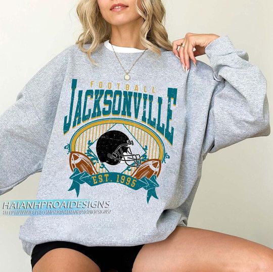 Jacksonville Football Vintage Sweatshirt, Retro Sports Helmet, Game Day Gift