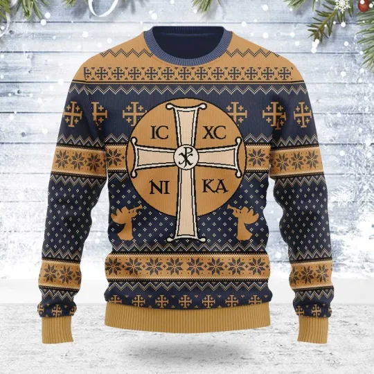 Discover Jesus Ic Xc Ugly Christmas Sweater, Ugly Christmas Sweater Gift