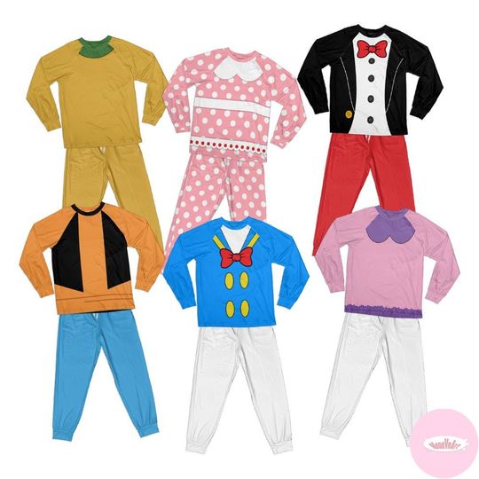 Discover Personalized All Characters Mickey and Friends Disney Pajamas Set, Mickey Minnie Christmas Pajamas Kids Youth Adult, Disney Birthday Pajamas