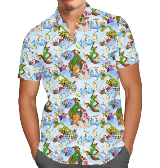 Robin Hood - Theme Park Inspired Men's Button-Down Short Sleeve Shirt