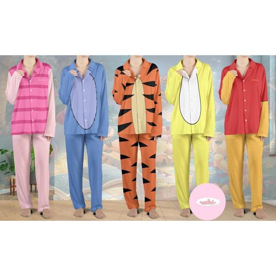 Discover All Characters Disney Winnie The Pooh Pajamas Set, Pooh Bear and Friends Group Matching, Pooh Christmas Pajamas Kids Adult Family Costume