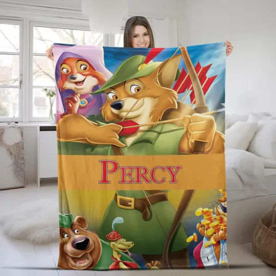 Disney Robin Hood Lady Marian Little John Big Graphic Customize Fleece Blanket