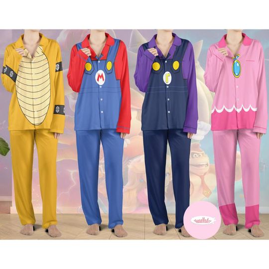 Discover All Characters Super Mario Pajamas Set, Mario Luigi Princess Peach Christmas Pajamas Kids Adult Matching, Mario Birthday Boy, Birthday Girl