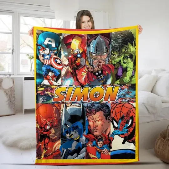 Discover Disney Marvel Superhero Avengers Customize Fleece Blanket