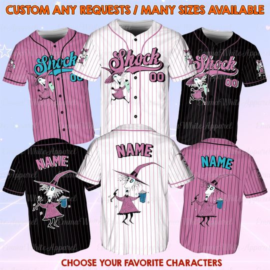 Discover Disney Shock Skellington Halloween Jersey, Retro The Nightmare Before Christmas Characters Shirt, Disneyland Halloween Family Shirt