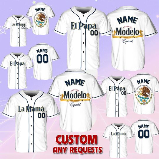 Custom El Papa La Mama Jersey, Mexico Father Mother Beer Shirt, Funny Mexico Beer Jersey, Father Day Mother Day Gift, Mexico Family Jersey