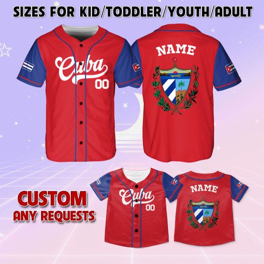 Discover Personalized Cuba Baseball Jersey, Custom Cuba Baseball Jersey, Cuba Baseball Shirt, Custom Name Cuba Jersey Gift For Men