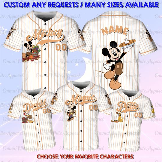 Discover Mickey And Friends Thanksgiving Jersey, Mickey Fall Thanksgiving Shirt, Thankful Mickey And Minnie Shirt, Disney Thanksgiving Family Shirt