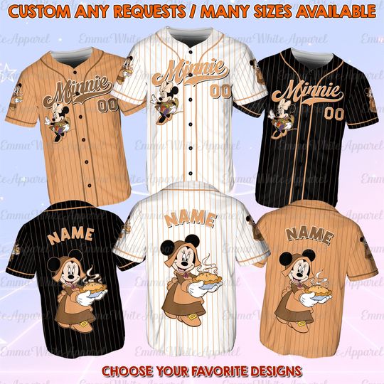 Mickey And Friends Minnie Thanksgiving Jersey, Disney Minnie Thanksgiving Shirt, Mouse And Friend Fall Shirt, Disney Thanksgiving Trip Shirt