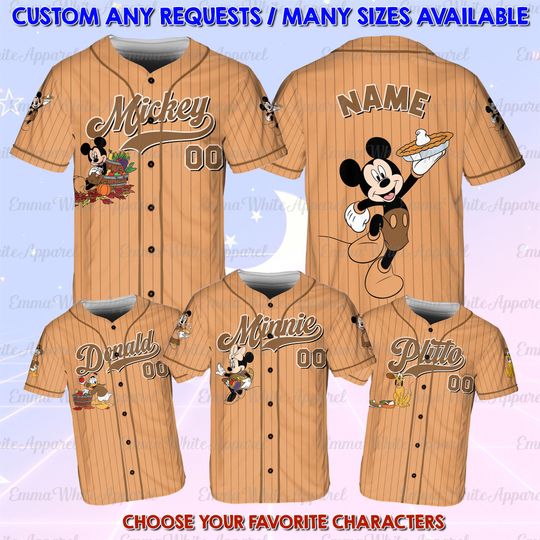 Discover Mickey And Friends Thanksgiving Jersey, Mouse And Friend Thanksgiving, Mickey Fall Thanksgiving Shirt, Mickey And Minnie Thanksgiving