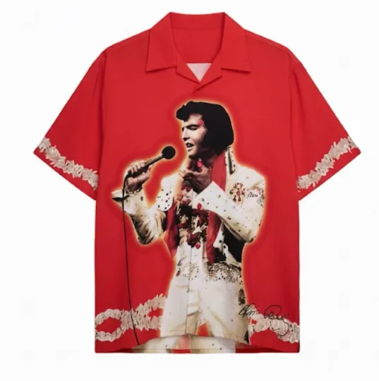 Elvis Presley Hawaiian Shirt, 80s Music & Movies Retro Tee