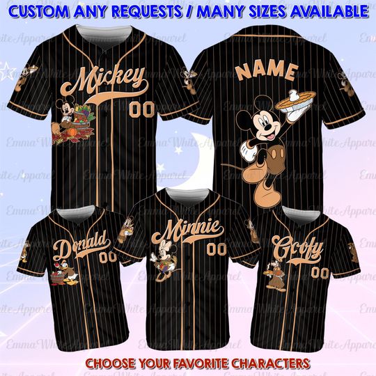 Discover Mickey And Friends Thanksgiving Jersey, Mickey Minnie Thanksgiving Shirt, Mickey Thanksgiving Dinner Shirt, Disney Fall Trip Shirt