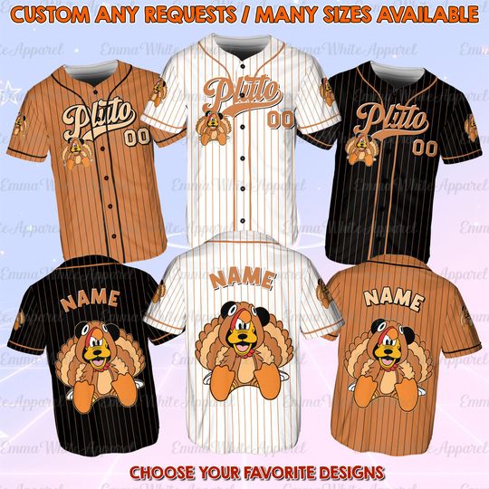 Discover Mickey And Friends Pluto Thanksgiving Turkey Jersey, Mickey And Friends Turkey Thankful Shirt, Happy Thanksgiving Shirt, Pluto Turkey Shirt