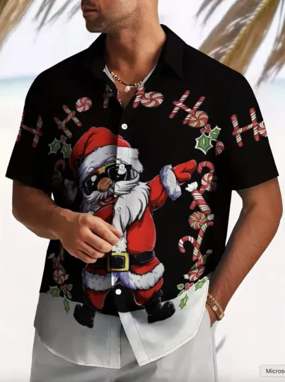 Discover 3D Santa Claus Print Christmas Men's Short Sleeve