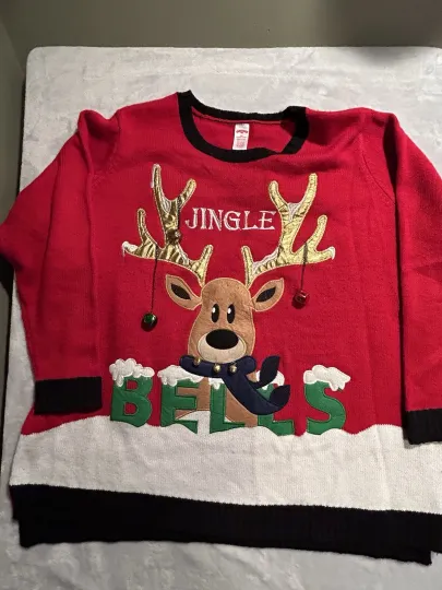 Rudolph Red Nosed Reindeer Ugly Christmas Sweater XL *READ*