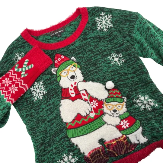Discover United States Sweaters Holiday Christmas Polar Bear Ugly Sweater LGFuzzy