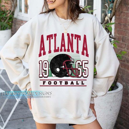 Atlanta Football Vintage Sweatshirt, Football Fan Sweatshirt, Old School Game Day Gift