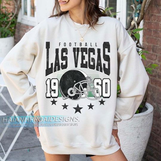 Discover Las Vegas Football 1960 Vintage Sweatshirt, Retro Sports Helmet Crewneck, Classic State Pride Fan Sweater, Game Day Gift Shirt