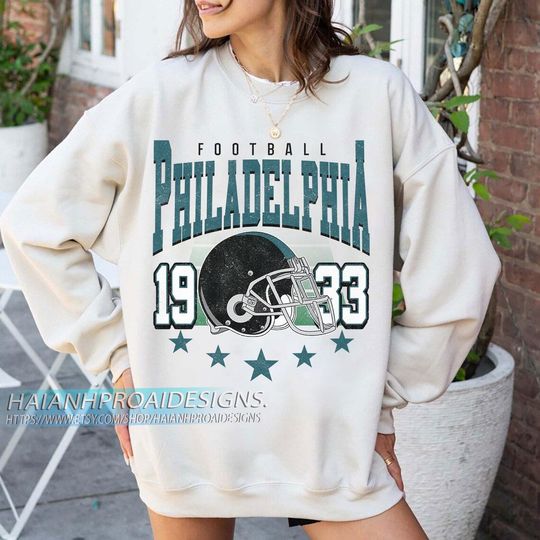 Discover Philadelphia Football 1933 Vintage Sweatshirt, Retro Sports Helmet Crewneck, Classic State Pride Fan Sweater, Game Day Gift Shirt