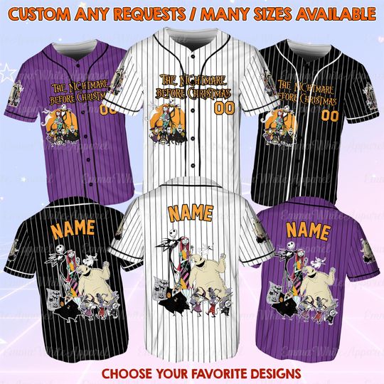 Discover The Nightmare Before Christmas Halloween Jersey, Disney World Trip Halloween Family Shirt, Disney All Characters Halloween Party Shirt