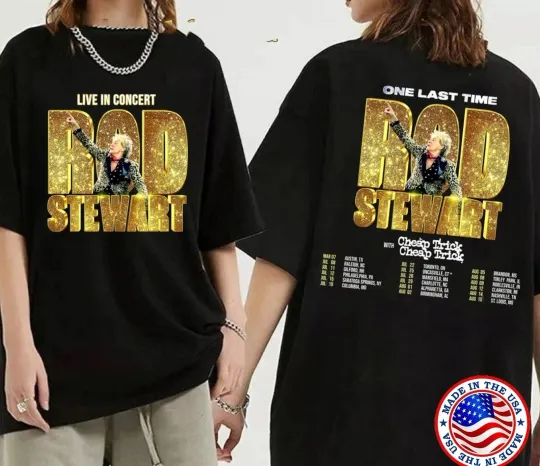 Rod Stewart One Last Time Tour 2025 Concert T-Shirt