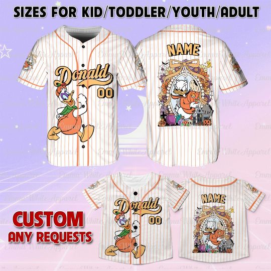 Discover Mickey And Friends Donald Coquette Bow Halloween Jersey, Disney Donald Magical Mirror Bow Shirt, Disney Mickey Halloween 2025 Party Shirt